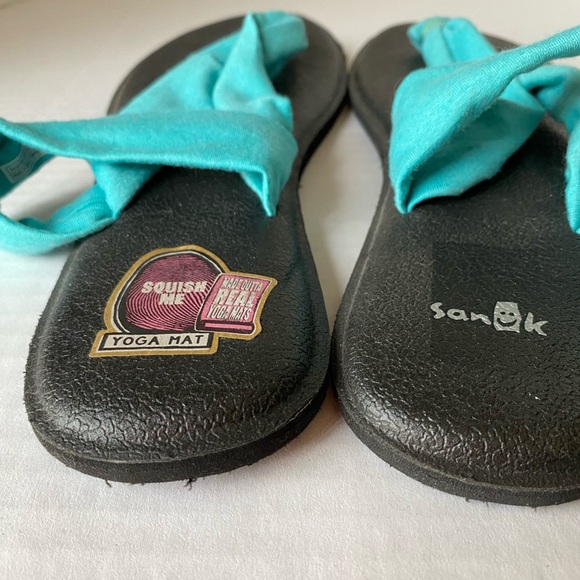 NWT Sanuk Yoga Triangle Sandals Turquoise Size 10 SW11050 - Picture 6 of 13